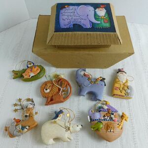 Midwest of Cannon Falls, Noah's Ark Ornaments Set of 7 w/ Box Viv Hess Vintage